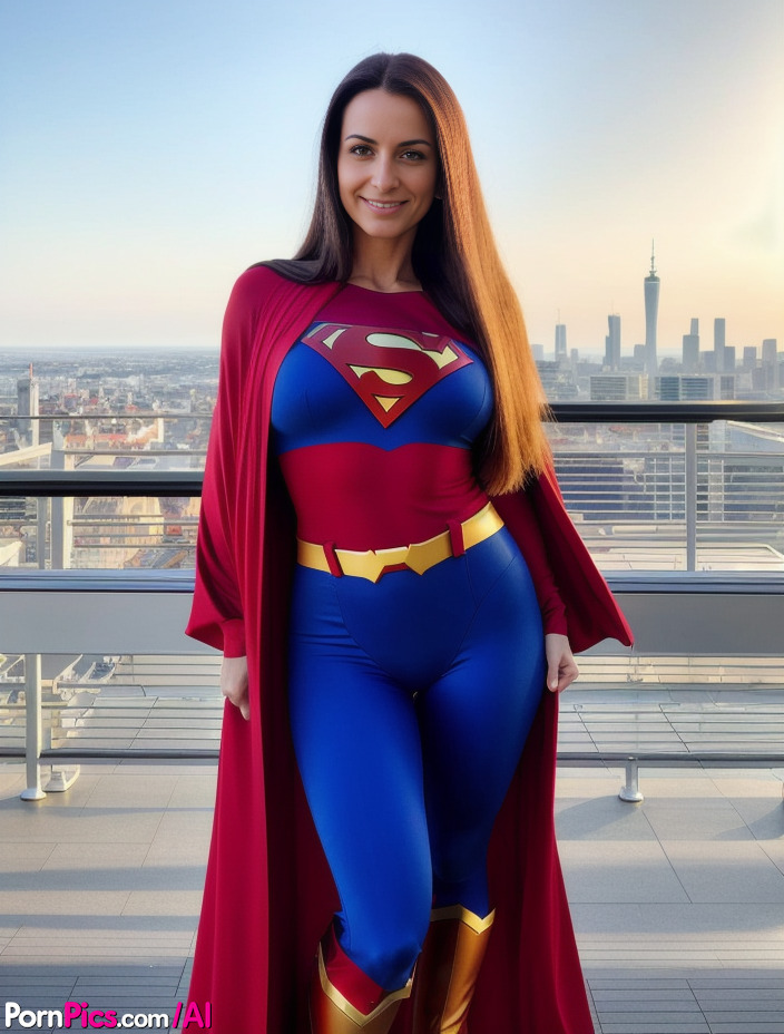 Sexy AI Generated Superwoman Kris Lauda Shows Off Her Big Boobs