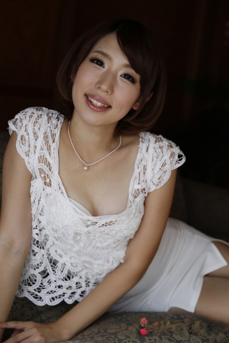 Sweet Japanese Girl Seira Matsuoka Models In Sexy Lingerie White Dress