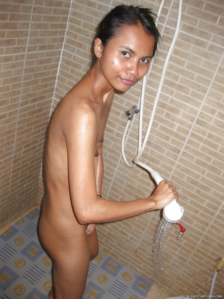 Skinny asian babe with tiny tits taking a shower and getting banged -  NakedPics