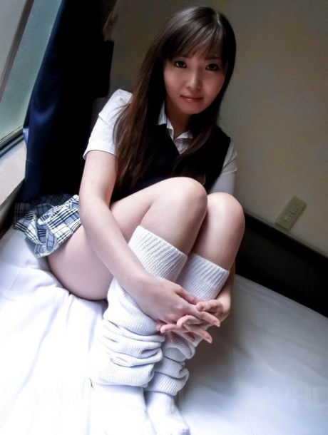 Japanese student Haruka Ohsawa unveils her big tits and cotton underwear too