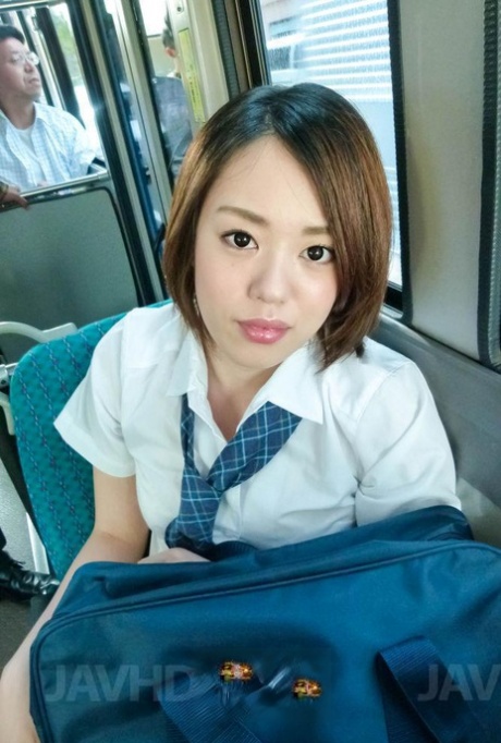 Japanese coed Yuna Satsuki gets gangbanged while taking public transport