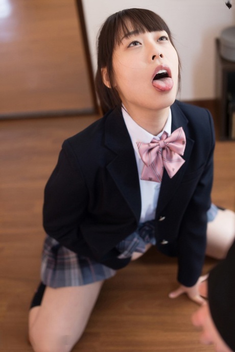 Japanese schoolgirl fucks her stepfather after he catches her masturbating