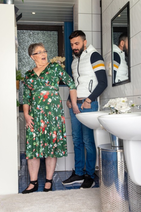 Thick nan participates in sexual intercourse with a younger lad