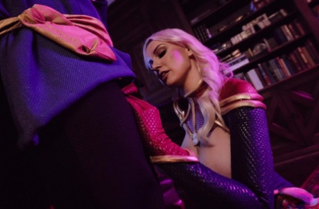 Sexy blonde Kenzie Taylor wears cosplay attire during sex with her lover