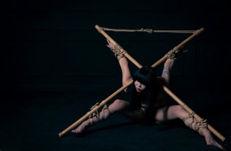 Crucifixión extrema con bambúAsian,Rope Bondage,Shibari