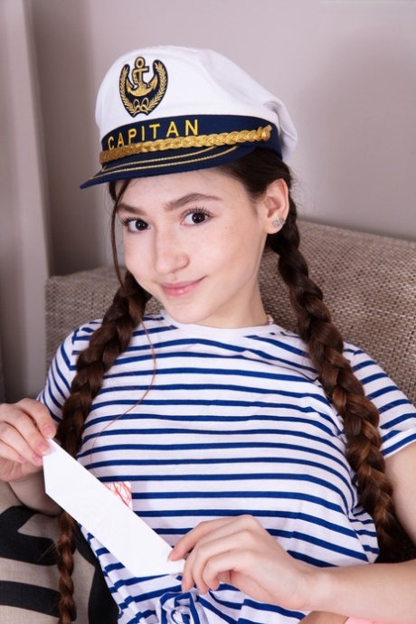 Adorable teen Fendi sports a captain