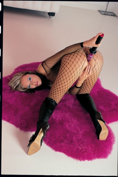 Hot lesbians Jane & Ellen pleasure each other pussy in fishnet clothing