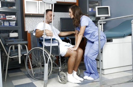 Reality chick in a nurse uniform Jamie Jackson is helping her patient