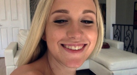 Blonde teen Bree Mitchells accepts cash for stranger blowjob & bonking