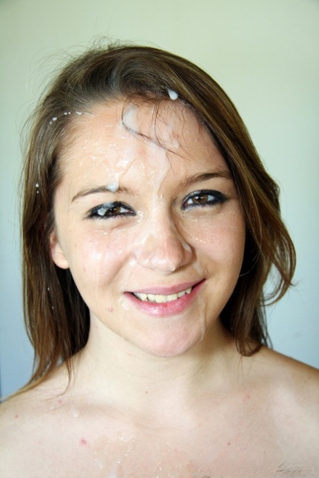 White girl with pierced nipples gets a facial in the tack room of a barn