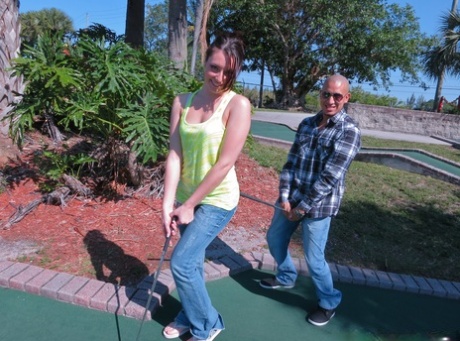 Hot golfer Nikki Lavay pays her game bet by bending over for wild doggystyle