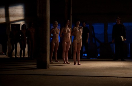 All-natural slave girls getting disciplined by their master in the dungeon