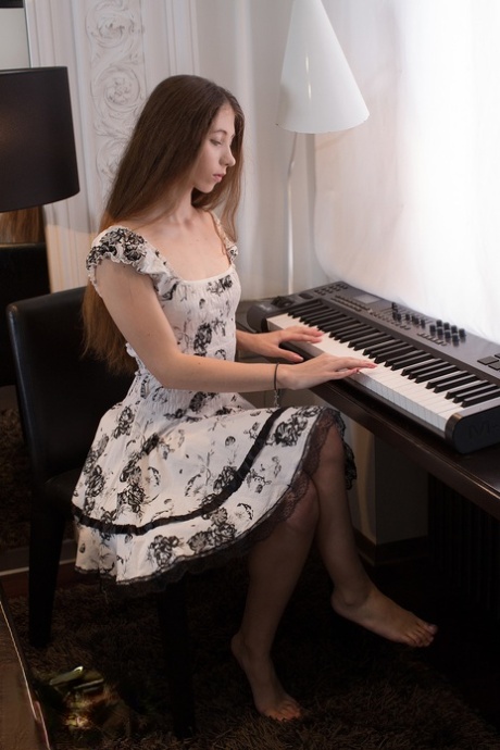 Slender teen Stefanie enjoying hardcore anal sex with her piano teacher