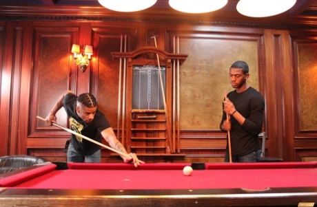 Kinky gay billiards players Jin Powers and Krave Moore fuck after a game