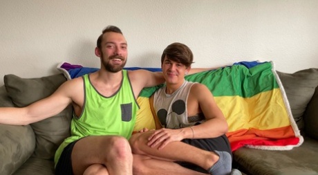 Amateur twinks Andy Taylor and Johnny B fuck in their homemade gay porn