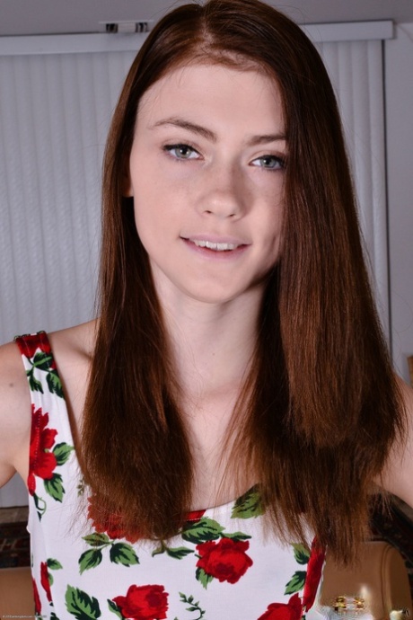 Skinny redhead Hannah Hays spreads her inviting shaved pussy up close