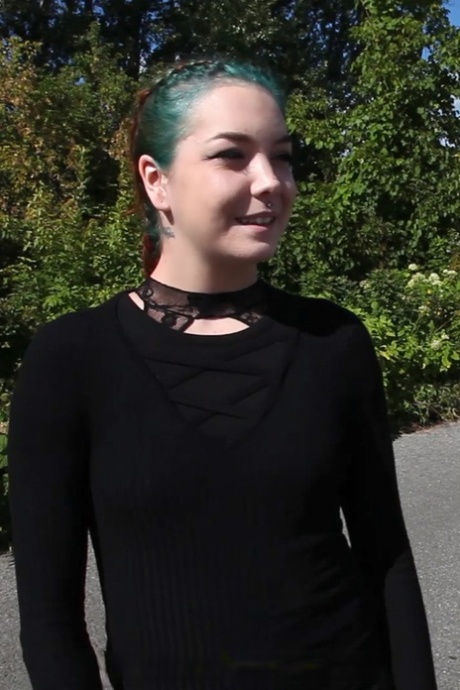 Green-haired amateur teen Maddy McKenzie gets her twat filled from behind