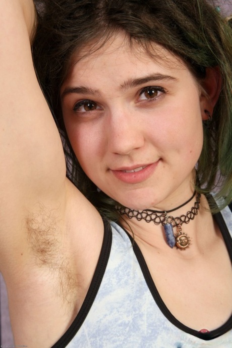 Hot amateur pornstar Aislynn showing off her excessively hairy pussy & armpits