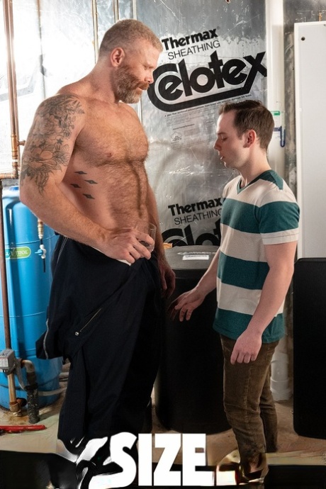 Tiny gay boy Danny gets seduced and fucked hard by muscular plumber Cain Marko