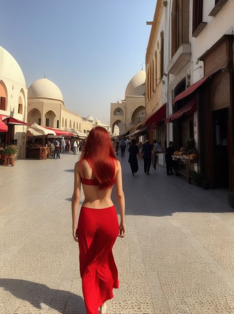 La coquine Redhead Panter exhibe son incroyable cul dans la rue