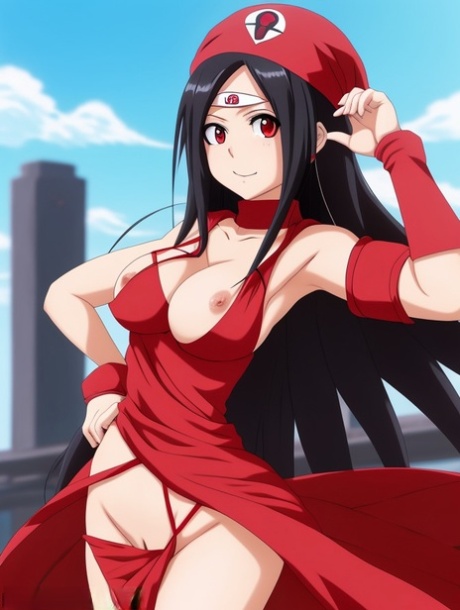 La jolie Sarada montre son magnifique corps en sablier et ses gros seins.