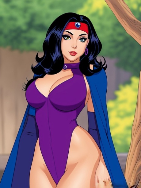 Raven, la superheroína generada por IA, se burla de ti con sus jugosas tetas y su coño pelado