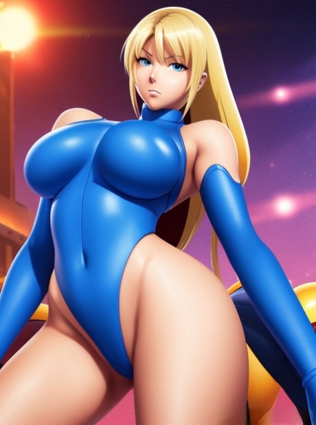 Sexy Hentai babe Zero Suit Samus mostra as suas lindas mamas e a sua rata inchada