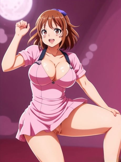 Hentai MILF con enormes juggs Ochako Uraraka poses y se burlan de su coño