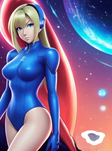 Sexy anime jente Zero Suit Samus viser av hennes utrolige kurver