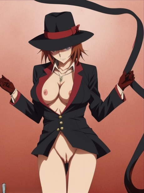 Hentai beauty Chuuya Nakahara exposing her big boobs & firm booty in a solo