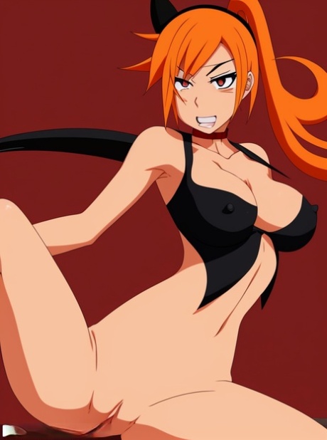 Naruko Anjou, la chica anime de pelo naranja, muestra orgullosa sus grandes tetas en público