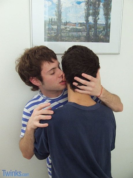 Kinky gayvänner Benjamin L och Luciano A kysser och knullar på en säng