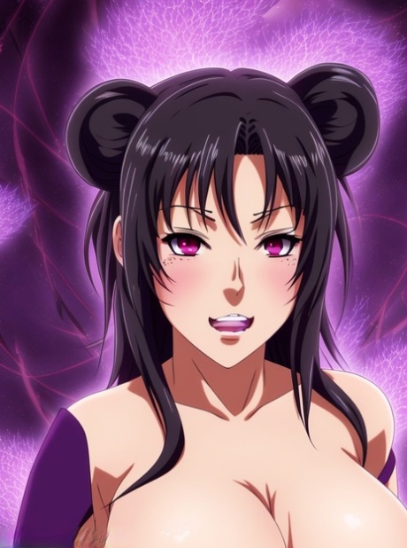 Sexy tmavovlasá Hentai babe Kisara Tendo ukazuje její velká prsa