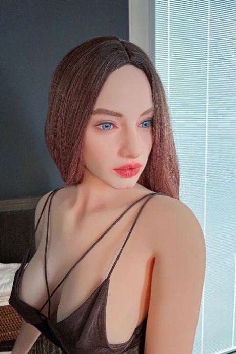 Blue-eyed silicone sex doll gets finger fucked and dicked in POV