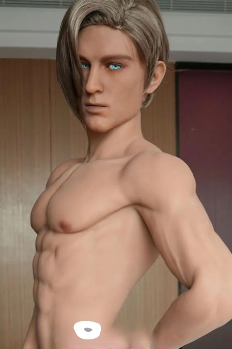 Gorgeous male sex doll Dean flaunts his six pack and big dick in a solo