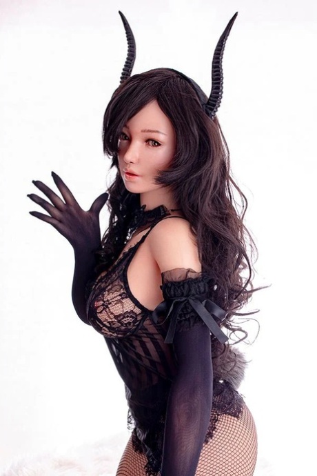 Maleficent sex doll takes her lingerie off and shows her great body