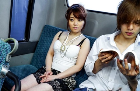 Japanese beauty Mari Motoyama sucks and fucks a dick on the bus