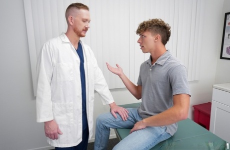 Jack Valor gets ass fucked by doctor Brody Kayman during a rectal examination