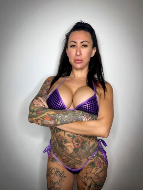 Tattooed wrestler with big tits Lily Lane gets dominated and fucked