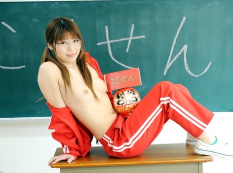 Asian schoolgirl Yuu Uehara enjoys a wild FFM threesome with her teacher