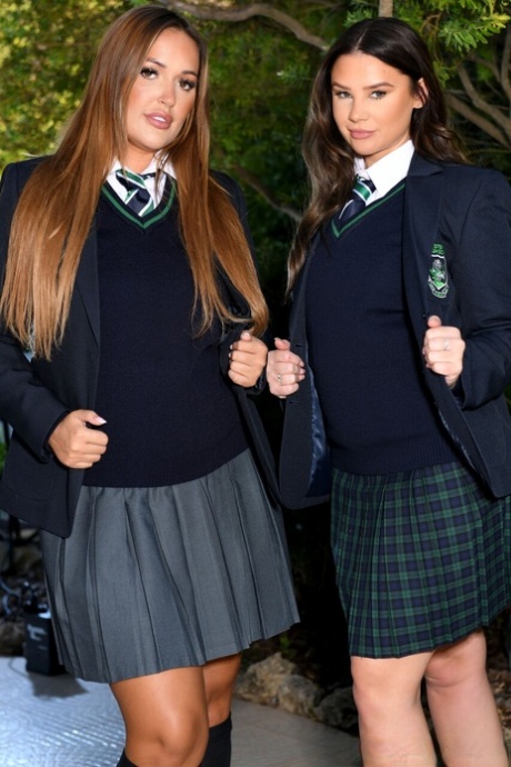 College Uniform performed by Frankie Lain, Saffron B Naked Pictures