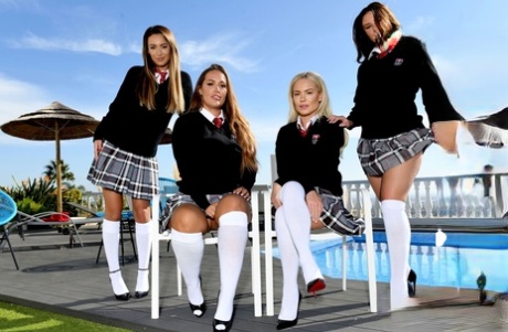 College Uniform performed by Frankie Lain, Lauren Louise Naked Porn Pics