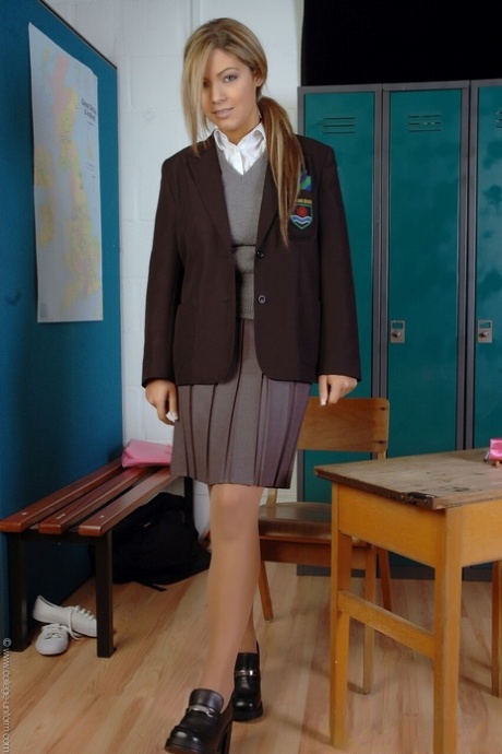 College Uniform performed by Samantha Buxton Naked Images
