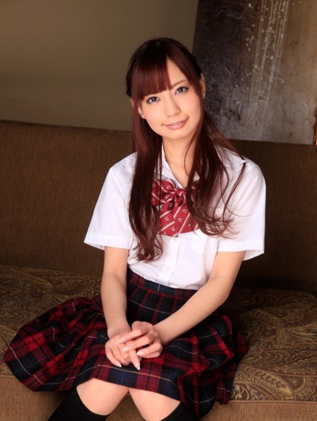 Adorable Asian schoolgirl Yuria Mano gets railed while standing up