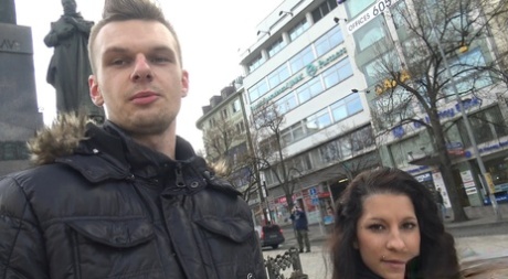 European GF getting paid for sex with another man while her BF watches